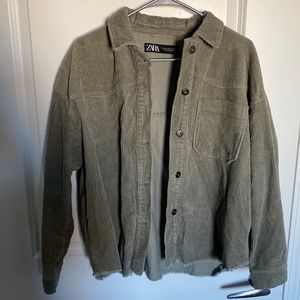 Zara Green Corduroy Shacket